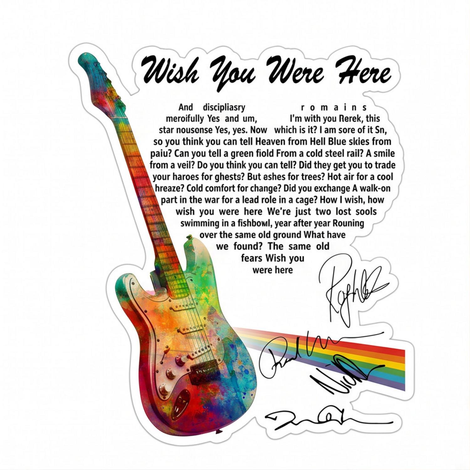 Pink Floyd Sticker - Wish You Were Here Pink Floyd Sign Guitar Pink Floyd Sticker - Wish You Were Here Pink Floyd Sign Guitar