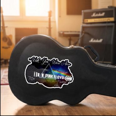Pink Floyd Sticker - Wish You Were Here With Guitar Typography And Signatures