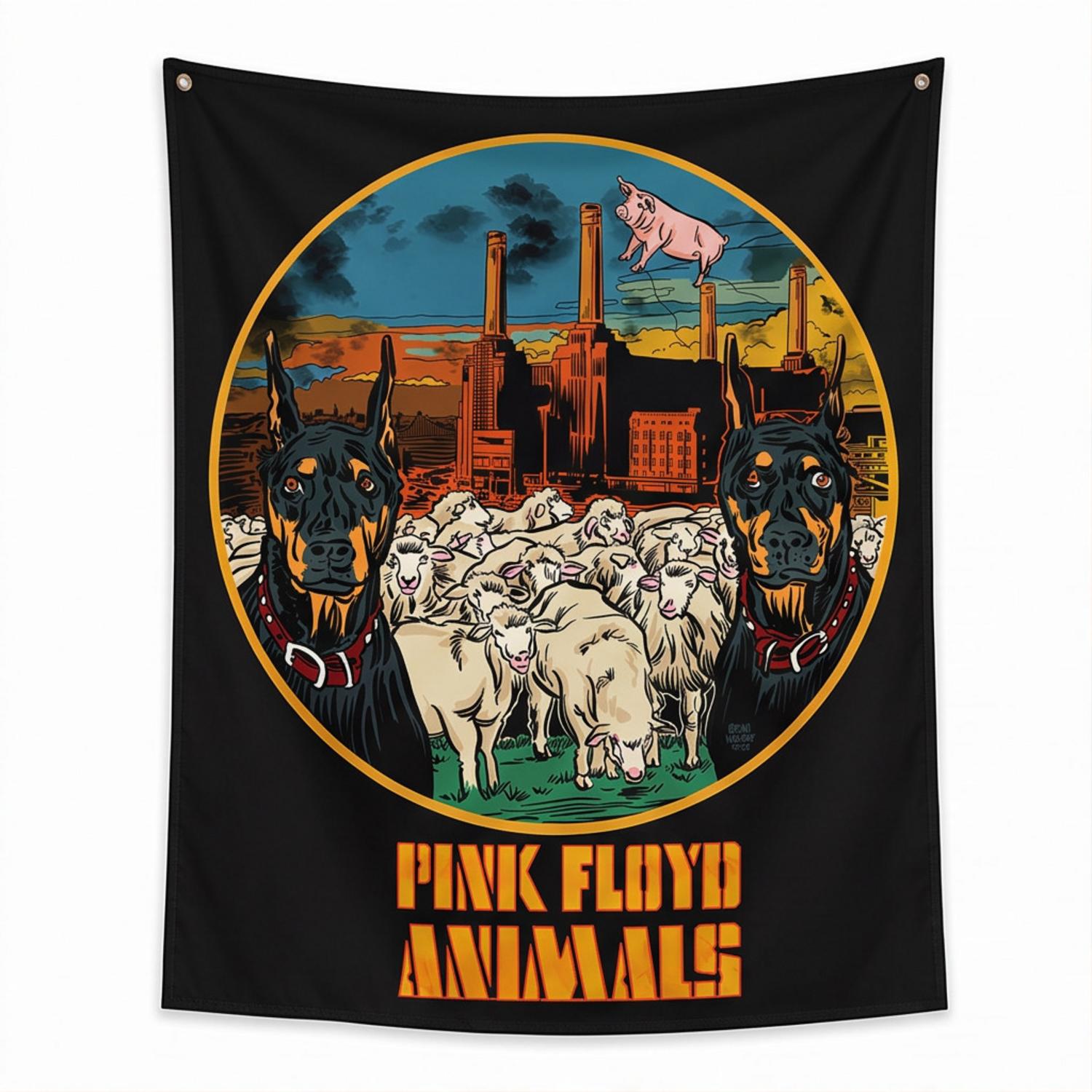 Pink Floyd Tapestry - Animals Dog Sheep Pig trippy Pink Floyd Tapestry - Animals Dog Sheep Pig trippy