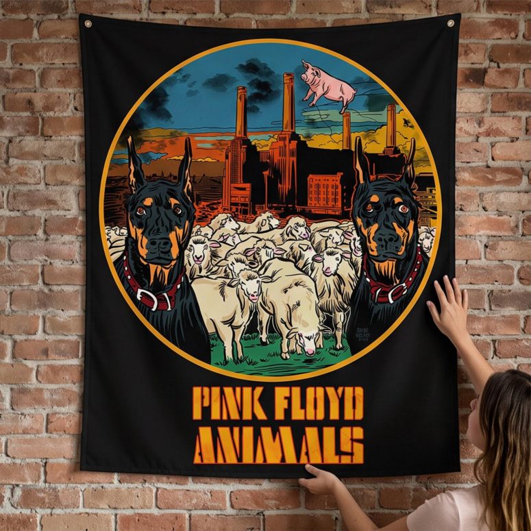 Pink Floyd Tapestry - Animals Dog Sheep Pig trippy Pink Floyd Tapestry - Animals Dog Sheep Pig trippy