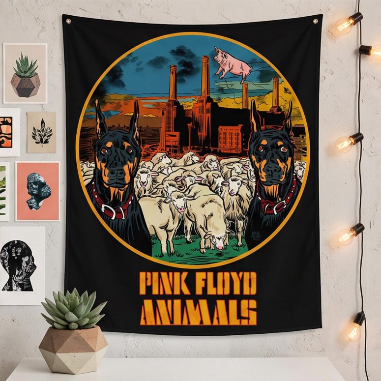 Pink Floyd Tapestry - Animals Dog Sheep Pig trippy Pink Floyd Tapestry - Animals Dog Sheep Pig trippy
