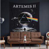Pink Floyd Tapestry - Artemis II Dark Side of the Moon Space Mission
