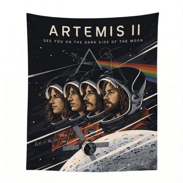 Pink Floyd Tapestry - Artemis II See You On The Dark Side Of The Moon