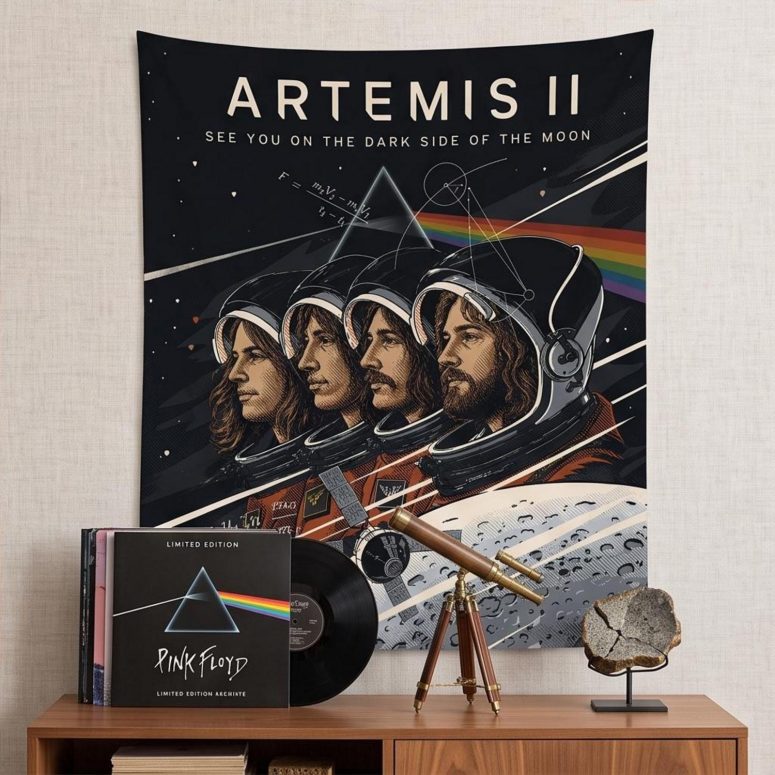 Pink Floyd Tapestry - Artemis II See You On The Dark Side Of The Moon