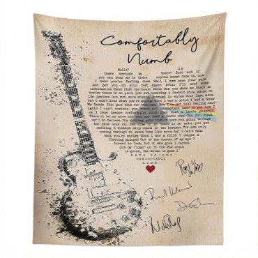 Pink Floyd Tapestry - Comfortably Numb Lyrics Band Signatures Pink Floyd Tapestry - Comfortably Numb Lyrics Band Signatures