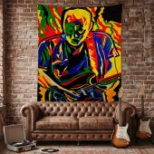 Pink Floyd Tapestry - David Gilmour Legend Abstract Art Pink Floyd Tapestry - David Gilmour Legend Abstract Art