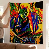 Pink Floyd Tapestry - David Gilmour Legend Abstract Art Pink Floyd Tapestry - David Gilmour Legend Abstract Art