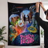 Pink Floyd Tapestry - DSOTM WYWH Animals Album Collage oil painting Pink Floyd Tapestry - DSOTM WYWH Animals Album Collage oil painting