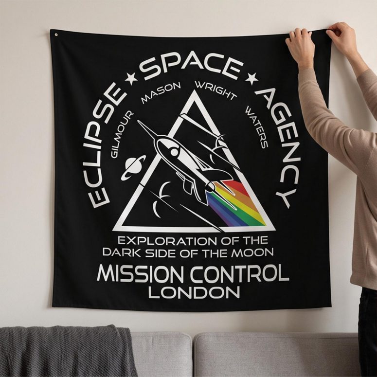 Pink Floyd Tapestry - Eclipse Space Agency Exploration of TDSOTM Mission Control London Pink Floyd Tapestry - Eclipse Space Agency Exploration of TDSOTM Mission Control London