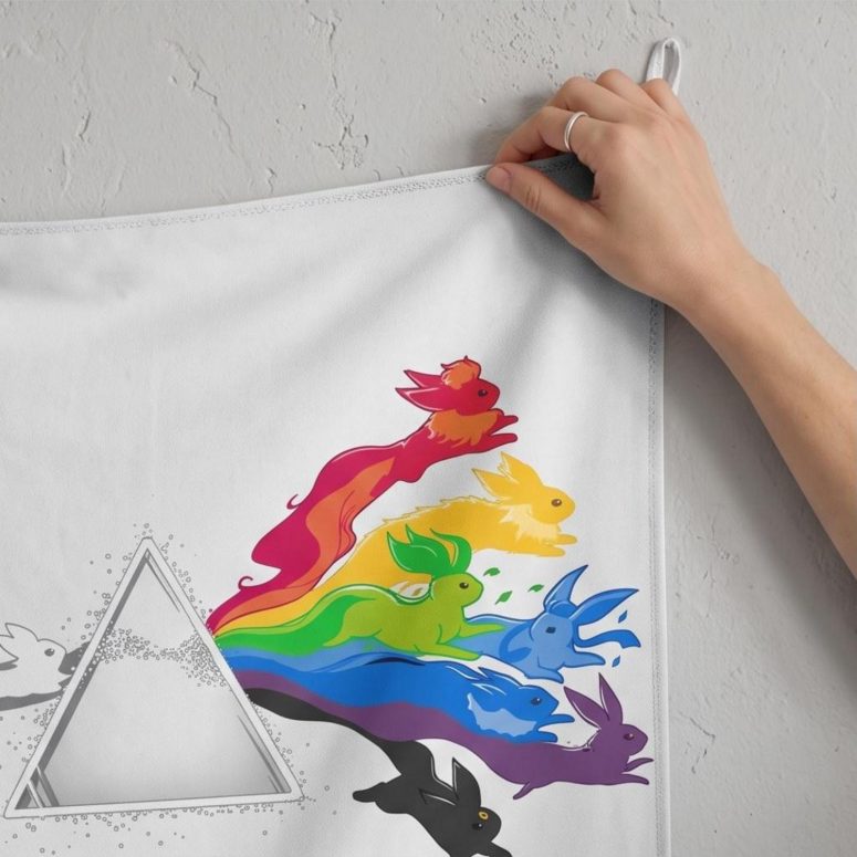 Pink Floyd Tapestry - Eeve Evolution Dark Side Of The Moon Pokemon