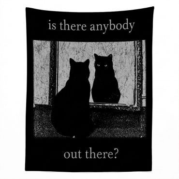 Pink Floyd Tapestry - Is There Any Body Out There Funny Witchy Cat Pink Floyd Tapestry - Is There Any Body Out There Funny Witchy Cat