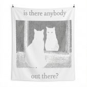 Pink Floyd Tapestry - Is There Any Body Out There Funny Witchy Cat