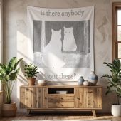 Pink Floyd Tapestry - Is There Any Body Out There Funny Witchy Cat