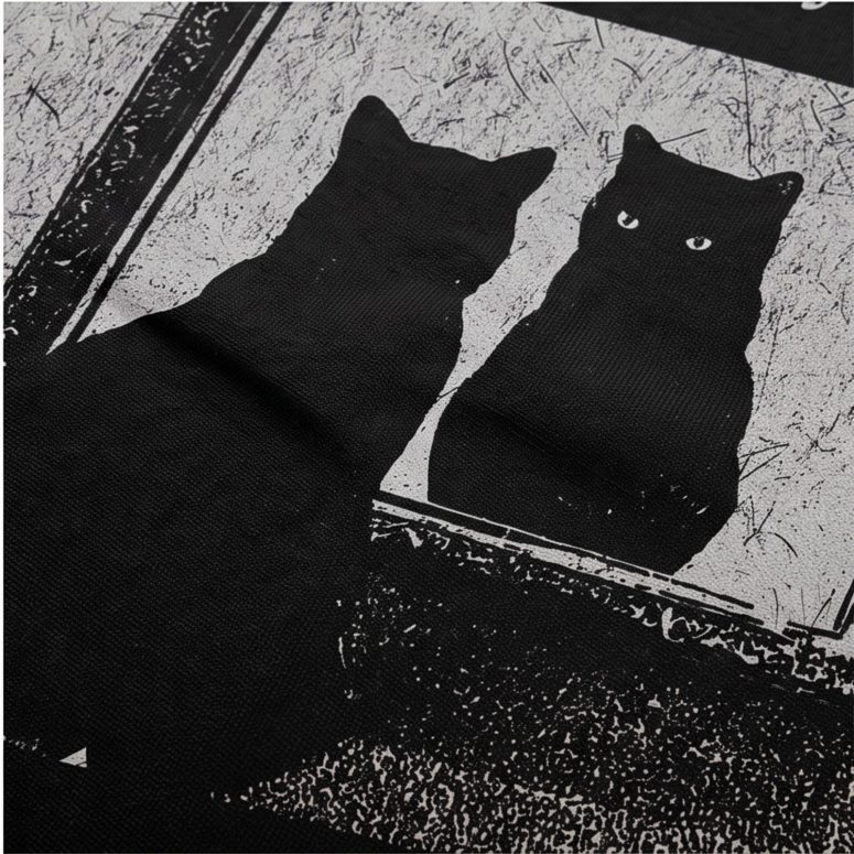 Pink Floyd Tapestry - Is There Any Body Out There Funny Witchy Cat