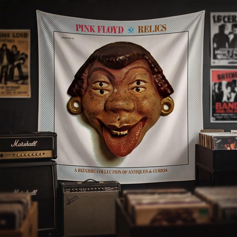 Pink Floyd Tapestry - Pink Floyd A Bizarre Collection The Relics Mask 1971 Pink Floyd Tapestry - Pink Floyd A Bizarre Collection The Relics Mask 1971