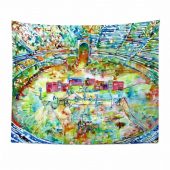 Pink Floyd Tapestry - Pink Floyd in concert at Pompeii Watercolor