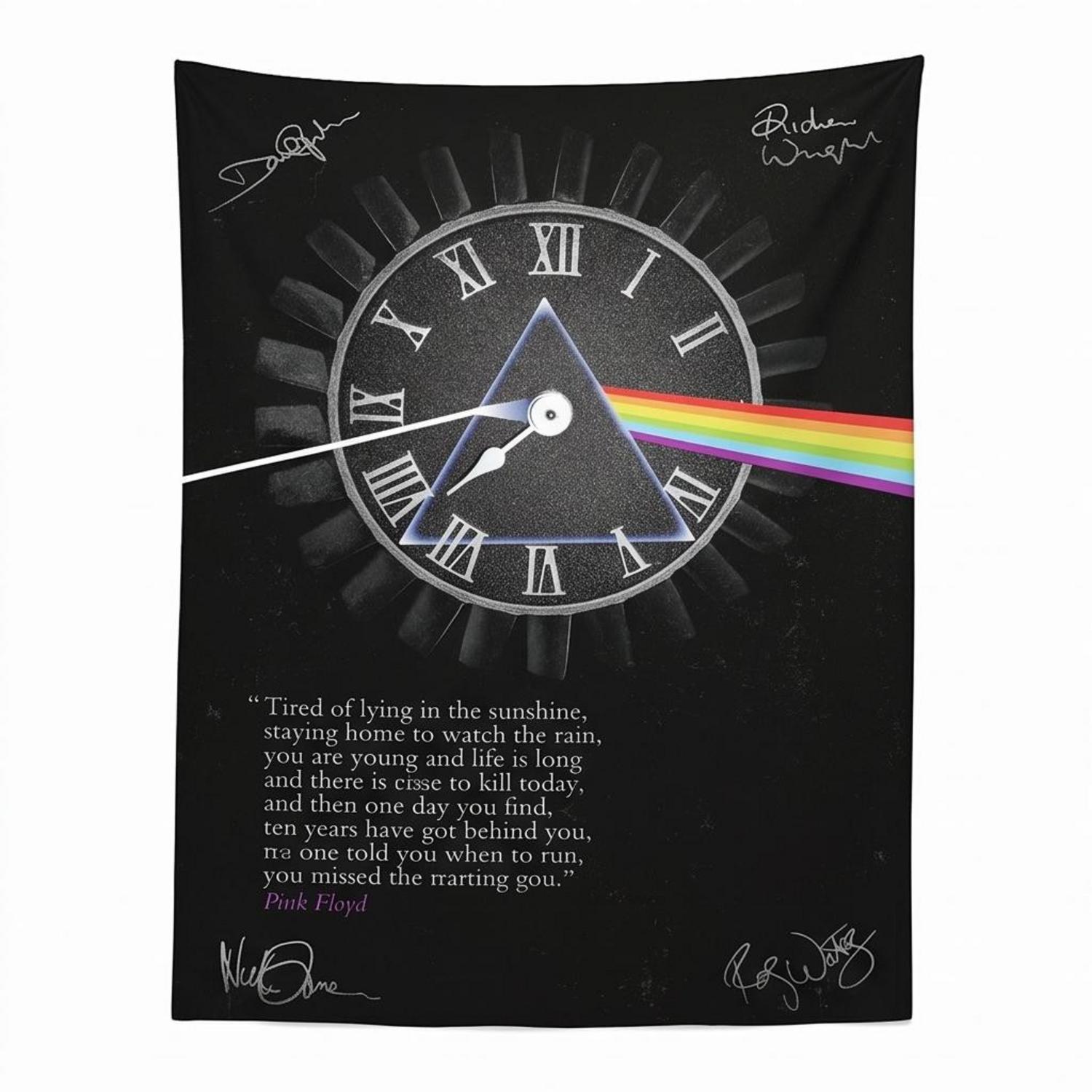 Pink Floyd Tapestry - Pink Floyd quote Time Art Pre Signed Pink Floyd Tapestry - Pink Floyd quote Time Art Pre Signed
