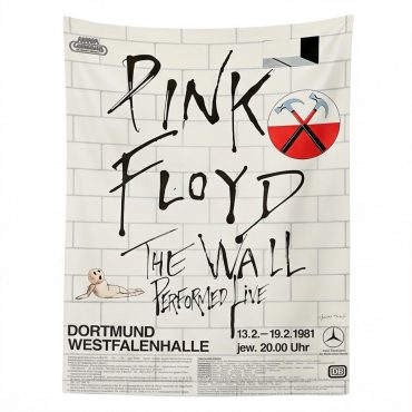 Pink Floyd Tapestry - Pink Floyd The Wall Original Vintage Tour Poster for Dortmund Germany 1981 Pink Floyd Tapestry - Pink Floyd The Wall Original Vintage Tour Poster for Dortmund Germany 1981