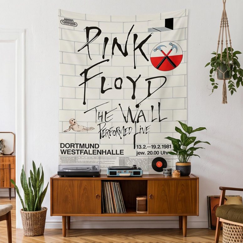 Pink Floyd Tapestry - Pink Floyd The Wall Original Vintage Tour Poster for Dortmund Germany 1981
