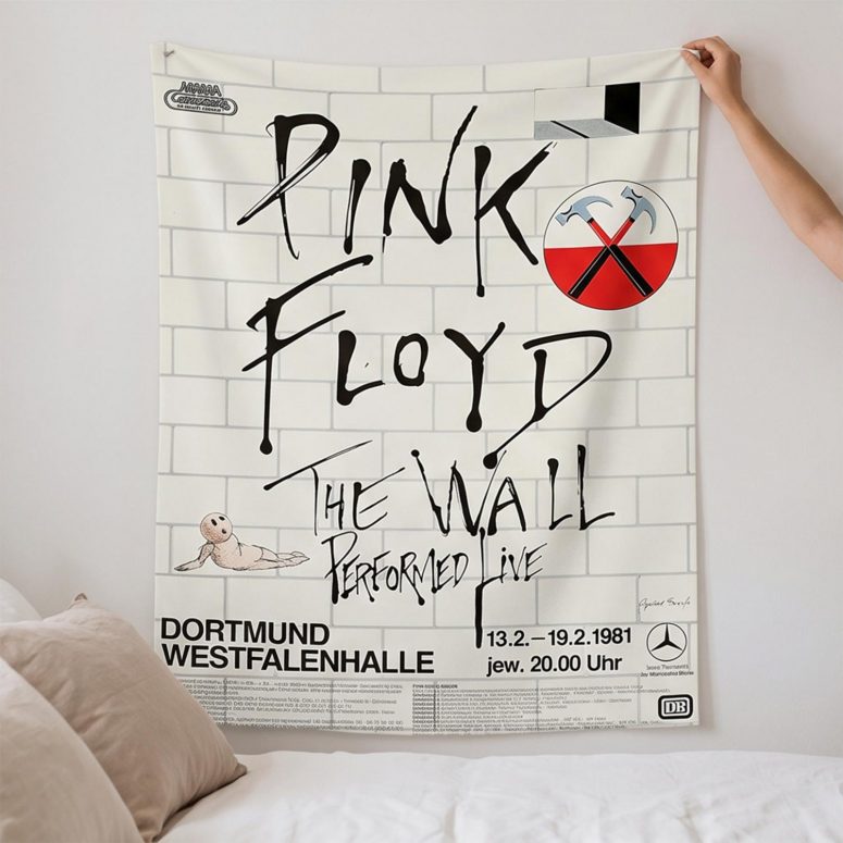 Pink Floyd Tapestry - Pink Floyd The Wall Original Vintage Tour Poster for Dortmund Germany 1981