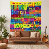 Pink Floyd Tapestry - Pink Floyd Wish You Were Here Limited Edition Art Print Signed LyricArt Pink Floyd Tapestry - Pink Floyd Wish You Were Here Limited Edition Art Print Signed LyricArt