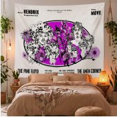 Pink Floyd Tapestry - Tallenge Pink Floyd And Jimi Hendrix 1967 Vintage UK Concert Pink Floyd Tapestry - Tallenge Pink Floyd And Jimi Hendrix 1967 Vintage UK Concert
