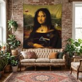 Pink Floyd Tapestry - TDSOTM Vinyl Disk Animals Atom Heart Mother Monalisa Parody Pink Floyd Tapestry - TDSOTM Vinyl Disk Animals Atom Heart Mother Monalisa Parody