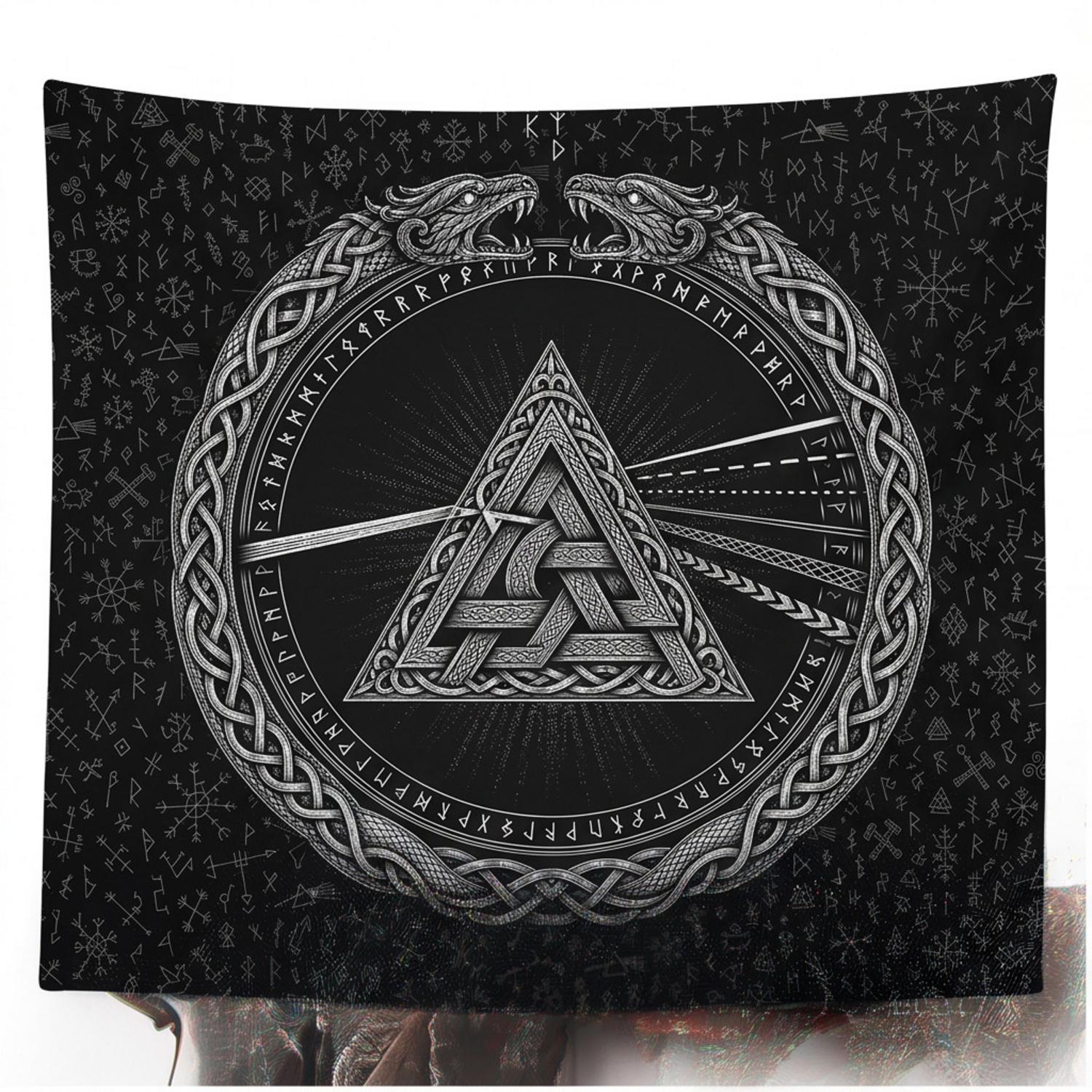 Pink Floyd Tapestry - Viking Valknut Dark Side Of The Moon Pink Floyd Tapestry - Viking Valknut Dark Side Of The Moon