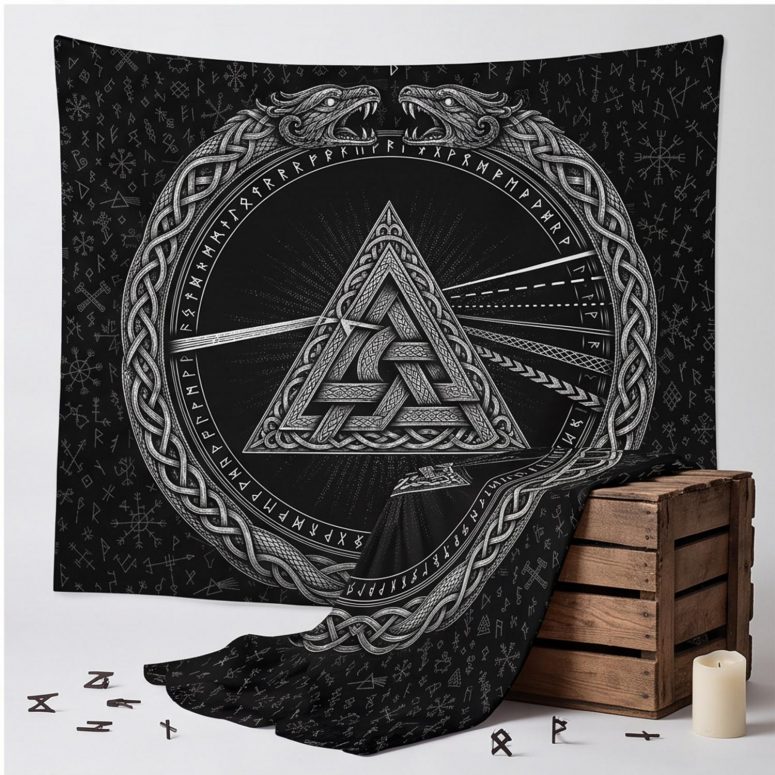 Pink Floyd Tapestry - Viking Valknut Dark Side Of The Moon Pink Floyd Tapestry - Viking Valknut Dark Side Of The Moon