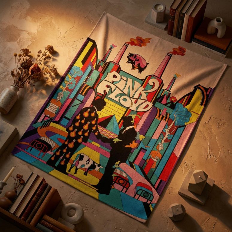 Pink Floyd Tapestry - Wish You Were Here Animals Atom Mother Psychedelic Art Pink Floyd Tapestry - Wish You Were Here Animals Atom Mother Psychedelic Art