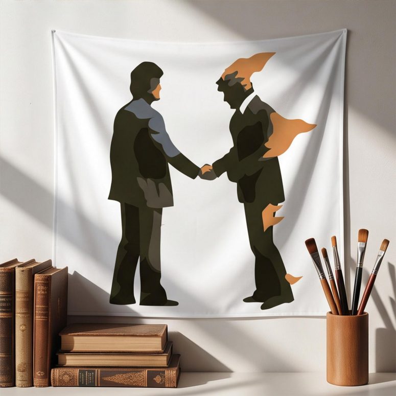 Pink Floyd Tapestry - Wish You Were Here Burning Man Pink Floyd Tapestry - Wish You Were Here Burning Man