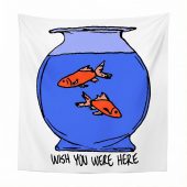Pink Floyd Tapestry - Wish You Were Here lost souls in Fish Bowl Doodle Art