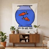 Pink Floyd Tapestry - Wish You Were Here lost souls in Fish Bowl Doodle Art