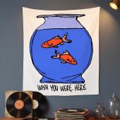 Pink Floyd Tapestry - Wish You Were Here lost souls in Fish Bowl Doodle Art