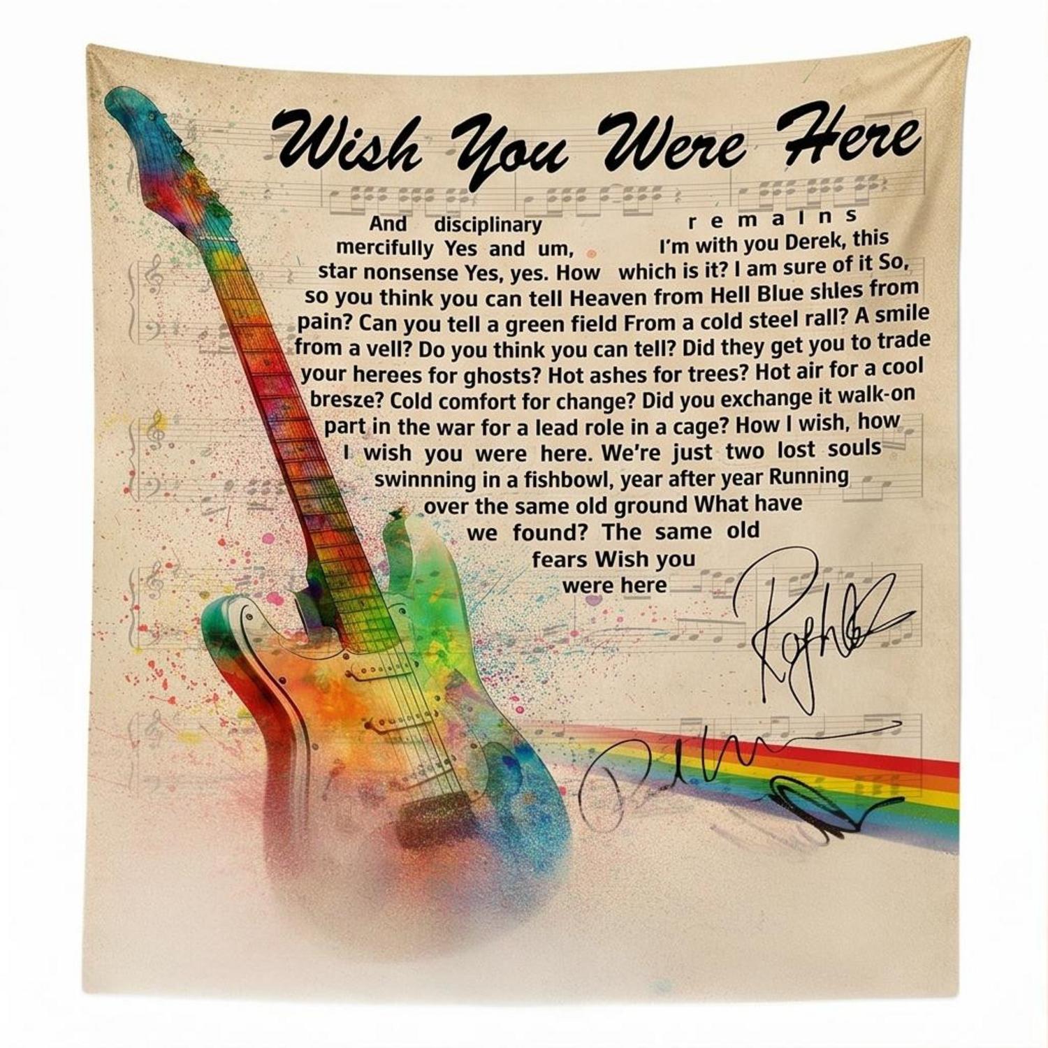 Pink Floyd Tapestry - Wish You Were Here Pink Floyd Sign Guitar Pink Floyd Tapestry - Wish You Were Here Pink Floyd Sign Guitar