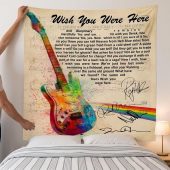 Pink Floyd Tapestry - Wish You Were Here Pink Floyd Sign Guitar Pink Floyd Tapestry - Wish You Were Here Pink Floyd Sign Guitar