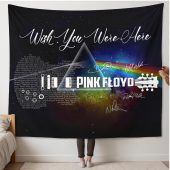 Pink Floyd Tapestry - Wish You Were Here With Guitar Typography And Signatures Pink Floyd Tapestry - Wish You Were Here With Guitar Typography And Signatures
