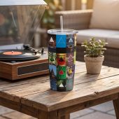 Pink Floyd Tumbler - Album Dark Side Of The Moon Collage Pink Floyd Tumbler - Album Dark Side Of The Moon Collage