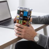 Pink Floyd Tumbler - Album Dark Side Of The Moon Collage Pink Floyd Tumbler - Album Dark Side Of The Moon Collage