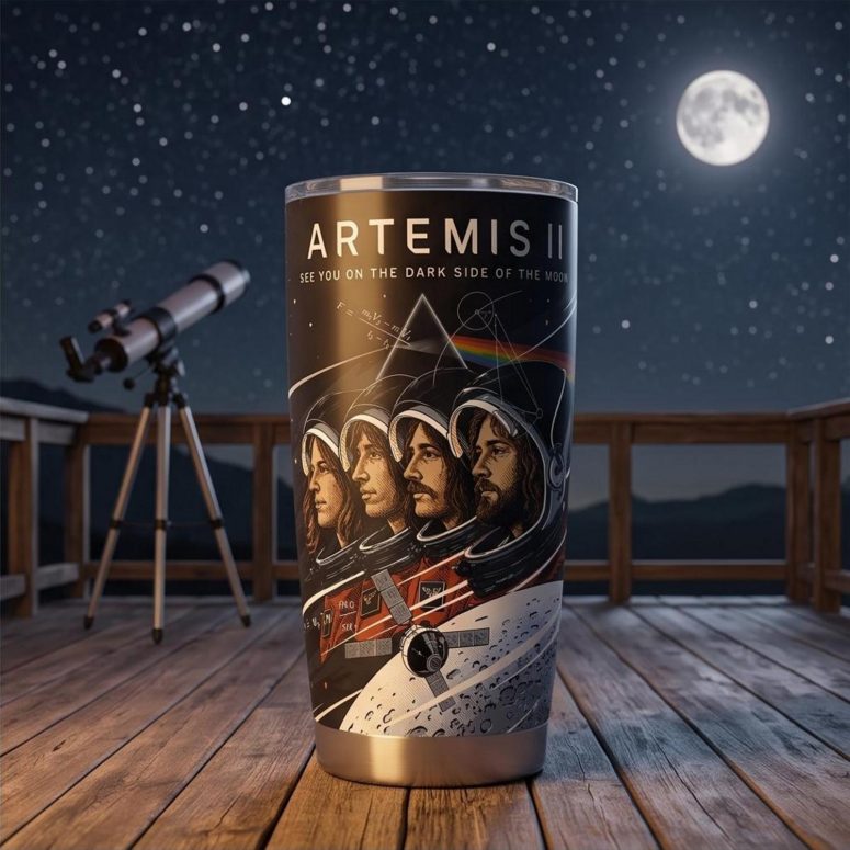 Pink Floyd Tumbler - Artemis II See You On The Dark Side Of The Moon