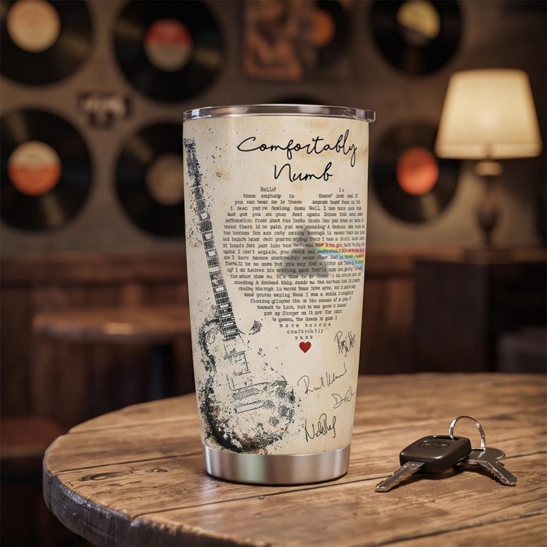 Pink Floyd Tumbler - Comfortably Numb Lyrics Band Signatures
