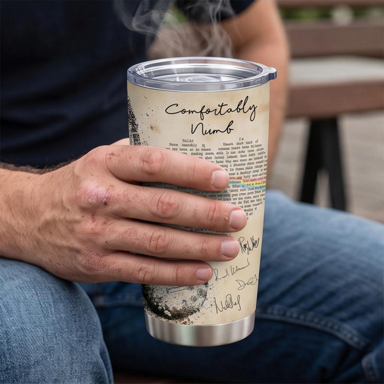Pink Floyd Tumbler - Comfortably Numb Lyrics Band Signatures
