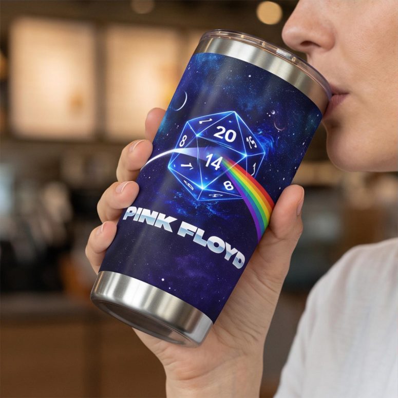 Pink Floyd Tumbler - DSOTM x Dungeons and Dragons Dice