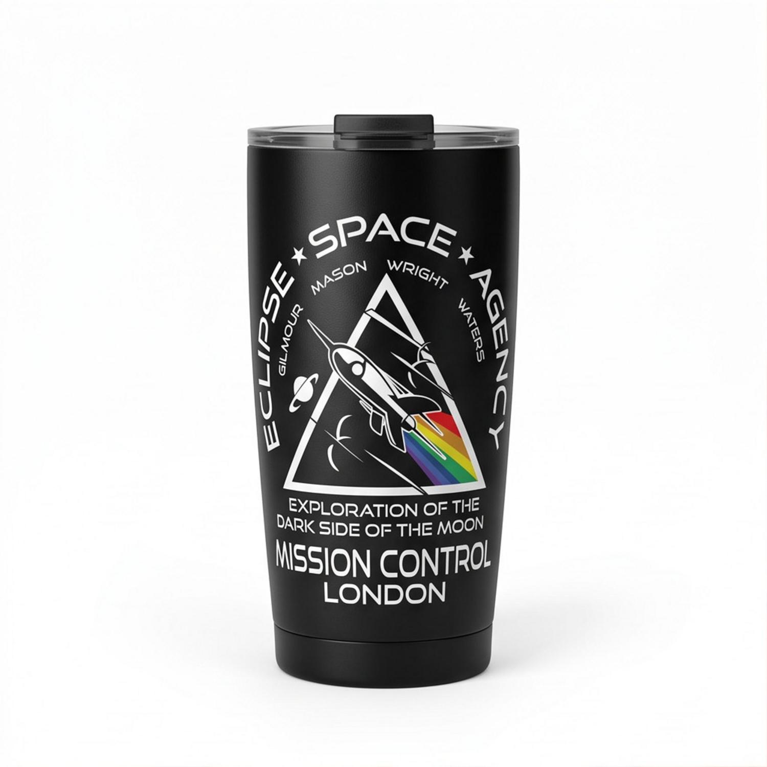 Pink Floyd Tumbler - Eclipse Space Agency Exploration of TDSOTM Mission Control London Pink Floyd Tumbler - Eclipse Space Agency Exploration of TDSOTM Mission Control London