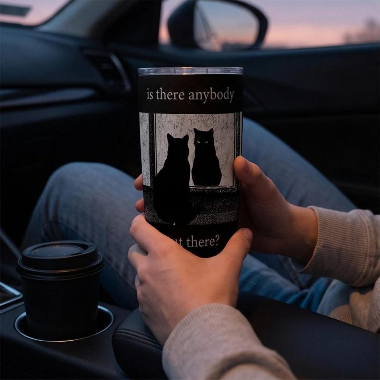Pink Floyd Tumbler - Is There Any Body Out There Funny Witchy Cat