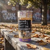 Pink Floyd Tumbler - Mother Should I Trust The Government Berlin Wall 1990