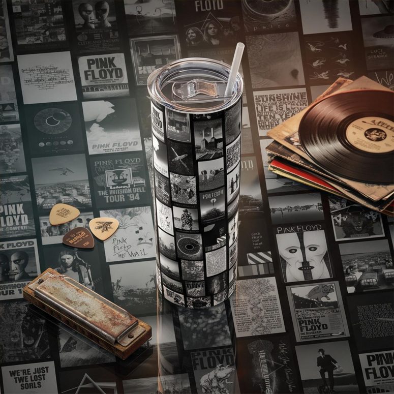 Pink Floyd Tumbler - Pink Floyd Artwork Poster Collage Black White