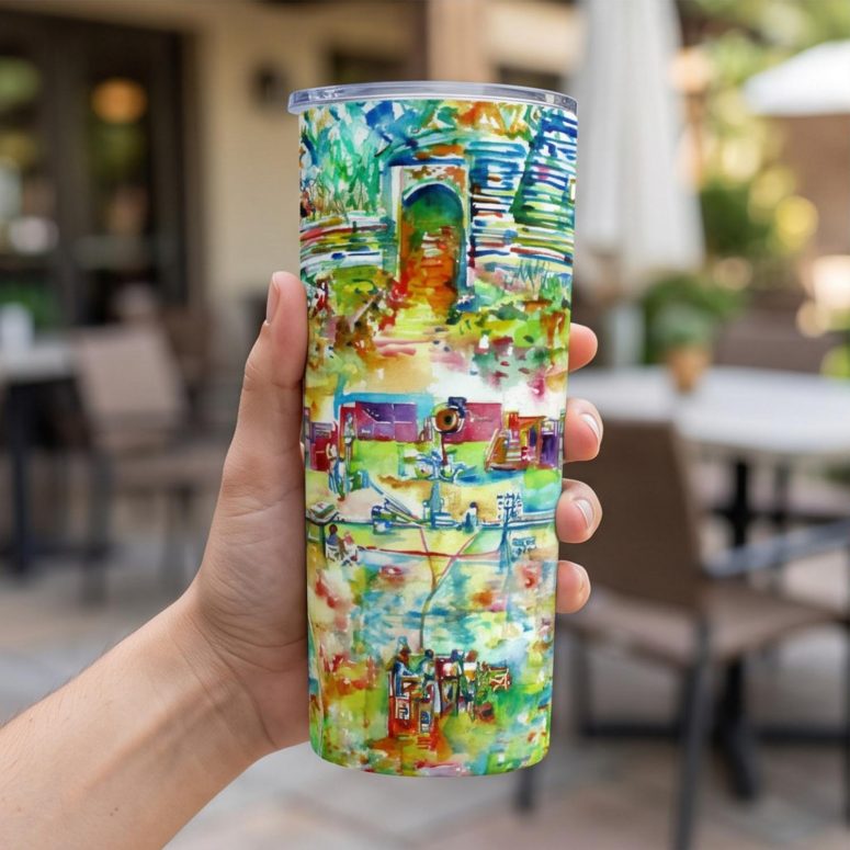 Pink Floyd Tumbler - Pink Floyd in concert at Pompeii Watercolor Pink Floyd Tumbler - Pink Floyd in concert at Pompeii Watercolor