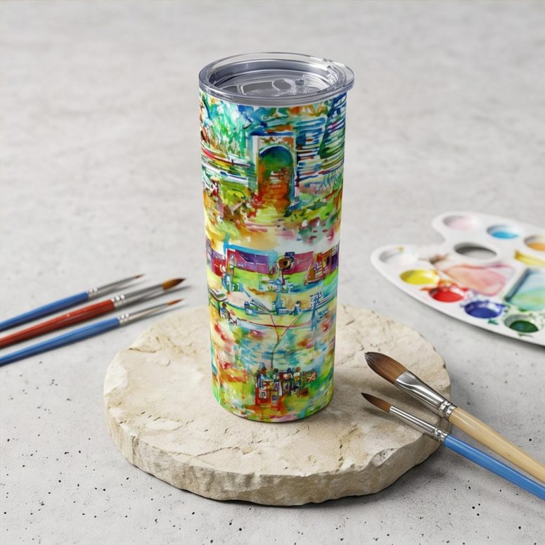 Pink Floyd Tumbler - Pink Floyd in concert at Pompeii Watercolor Pink Floyd Tumbler - Pink Floyd in concert at Pompeii Watercolor