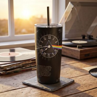 Pink Floyd Tumbler - Pink Floyd quote Time Art Pre Signed